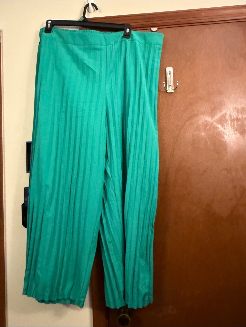 SHEIN Teal Pleated Wide Leg Trousers